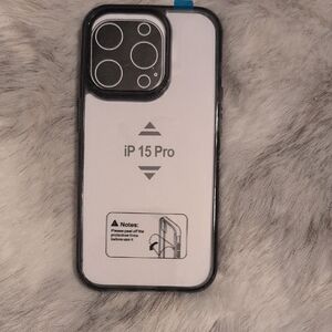 Black and Clear Phone Case for iP 15 Pro